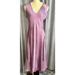Komarov Dress Womens XLarge Purple Crinkled Fairy 90s Y2K Assymetrical